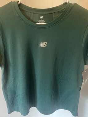 New Balance Teal Crewneck Tee with White Logo